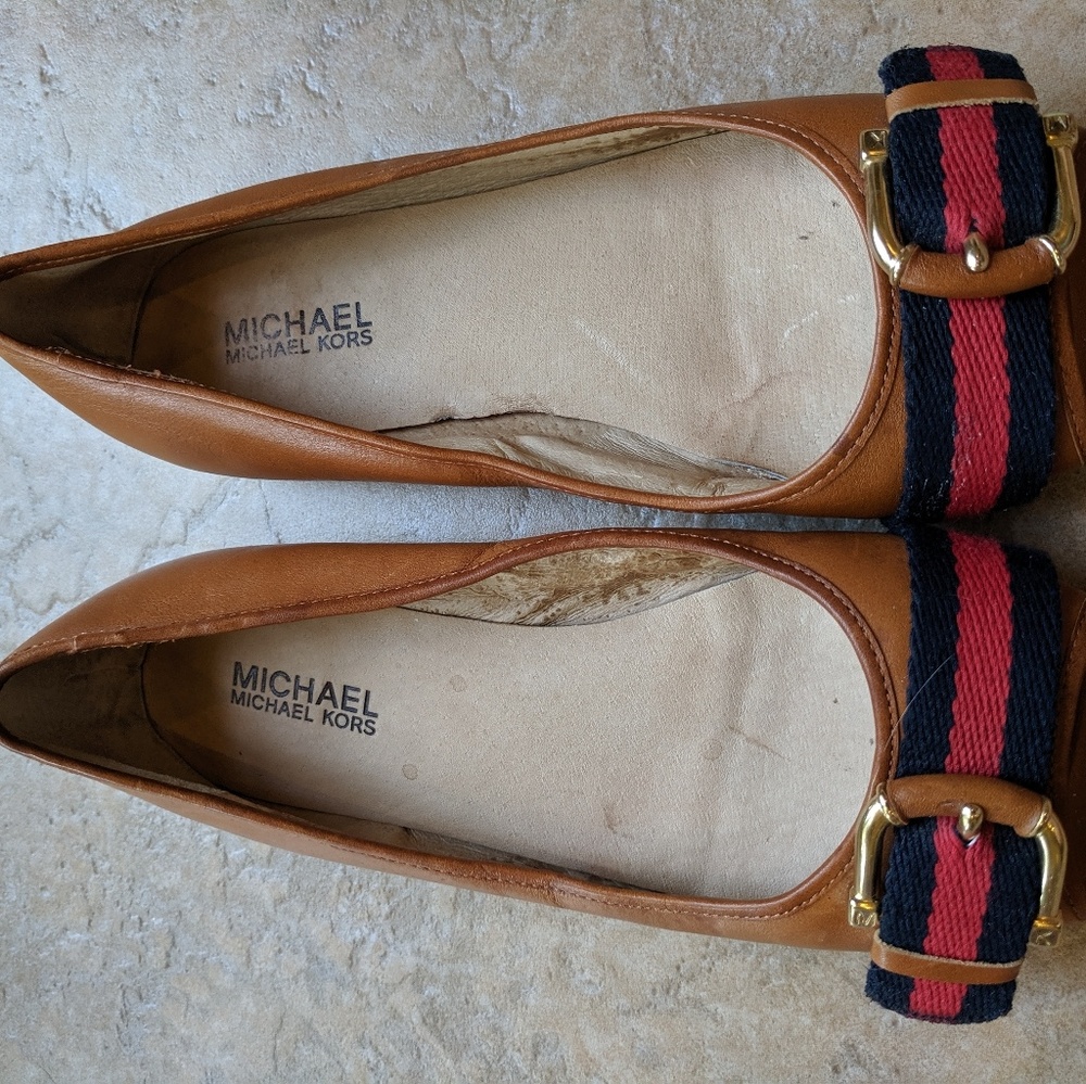 Michael Kors peep toe flats